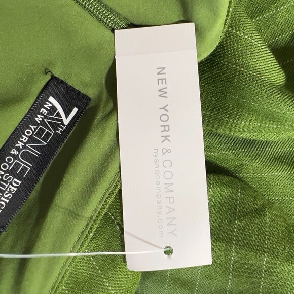 New York & Company Lined Green 7th Avenue Paper Bag Palazzo Skirt NWT - Picture 9 of 10